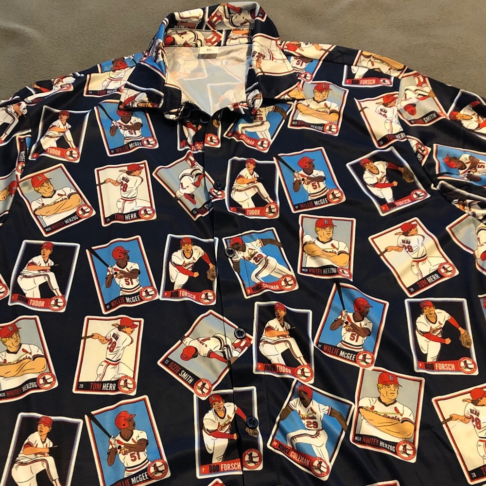St. Louis Cardinals HOF Baseball Card Shirt Adult XL SGA all over print